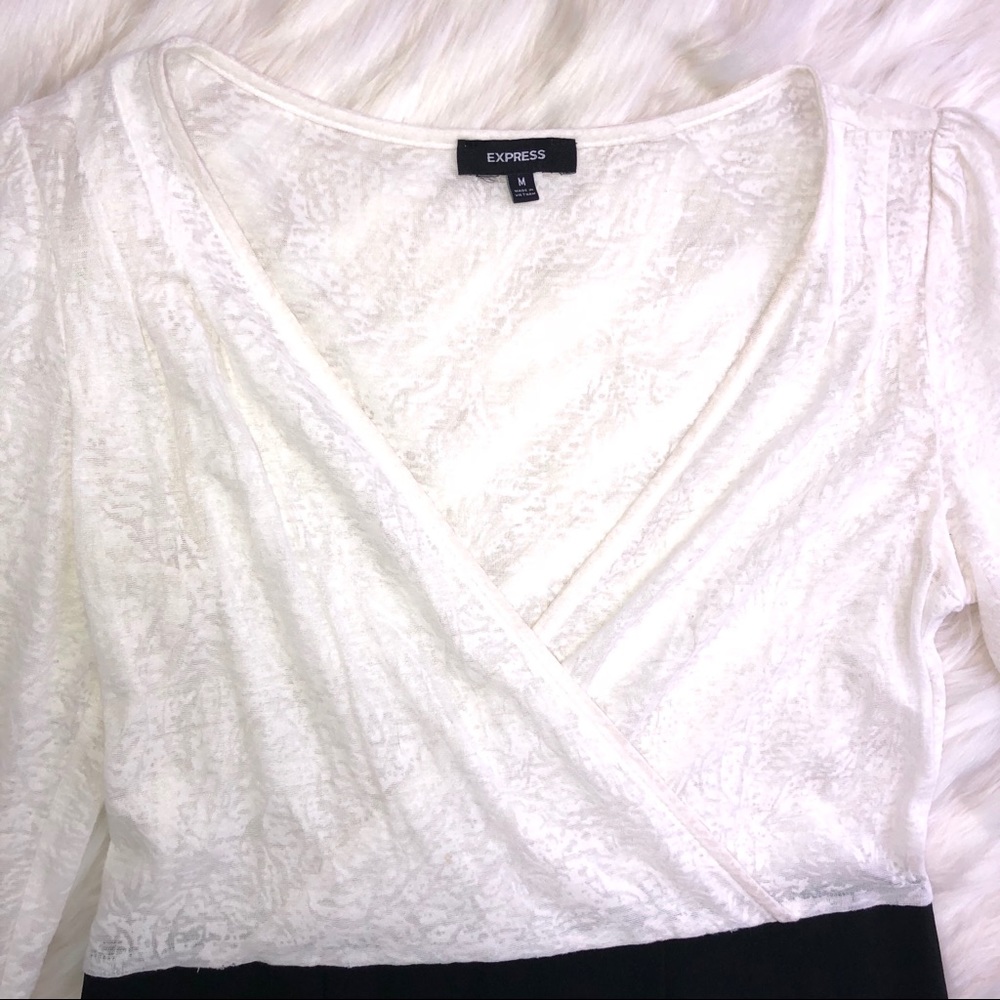Express body-con dress with sheer top!. - Picture 2 of 4